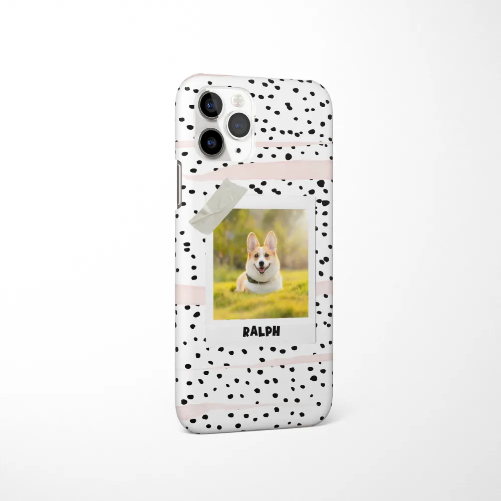 Patterned Personalised Polaroid Dog Phone Case - Upload Your Photo