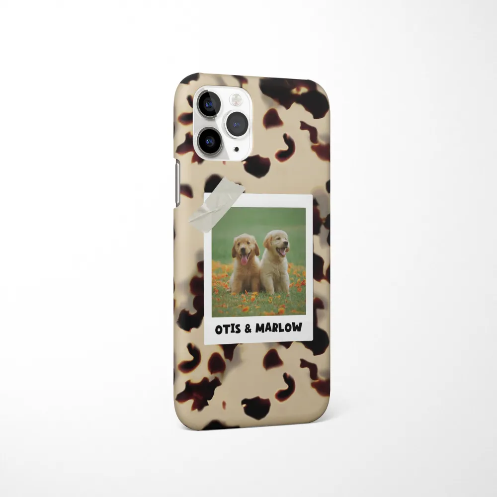 Patterned Personalised Polaroid Dog Phone Case - Upload Your Photo