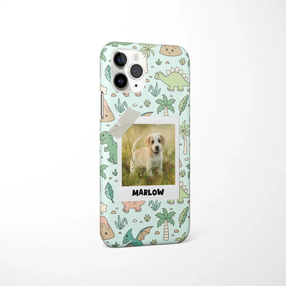 Patterned Personalised Polaroid Dog Phone Case - Upload Your Photo