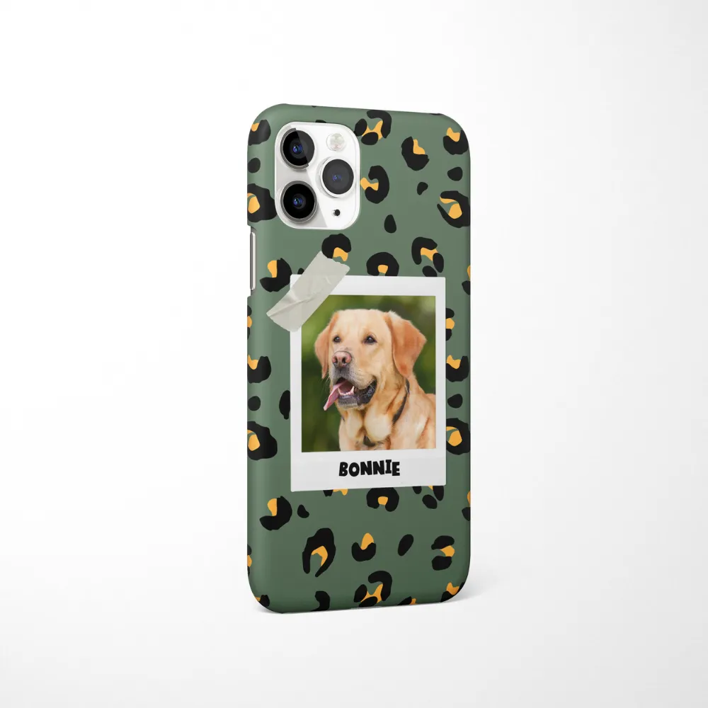 Patterned Personalised Polaroid Dog Phone Case - Upload Your Photo