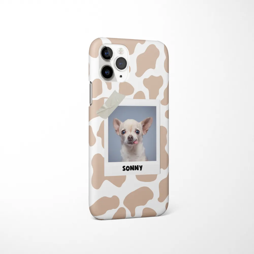 Patterned Personalised Polaroid Dog Phone Case - Upload Your Photo