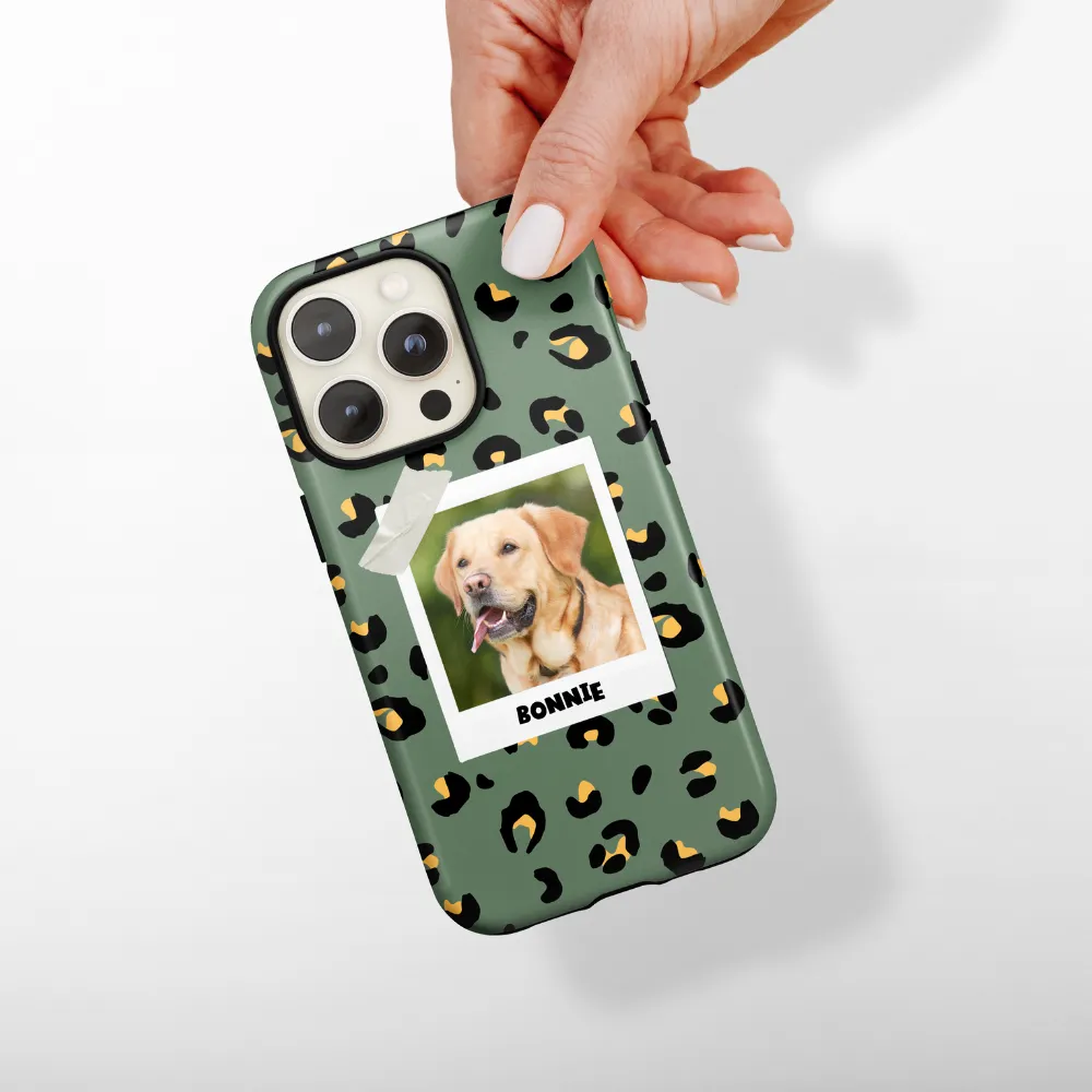 Patterned Personalised Polaroid Dog Phone Case - Upload Your Photo