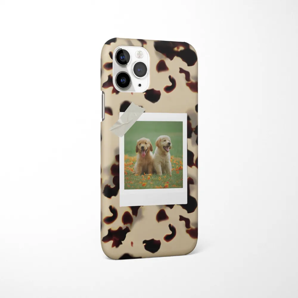 Patterned Personalised Polaroid Dog Phone Case - Upload Your Photo