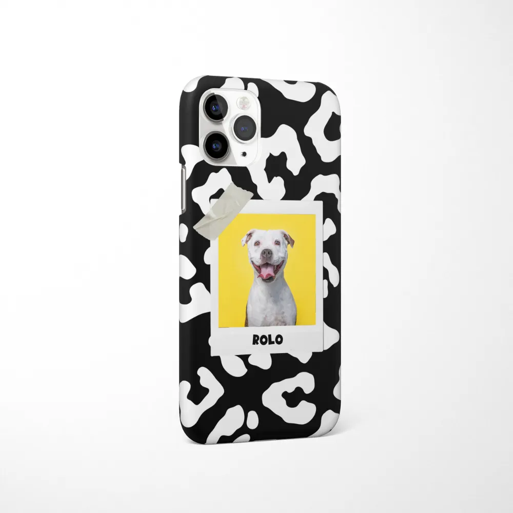 Patterned Personalised Polaroid Dog Phone Case - Upload Your Photo