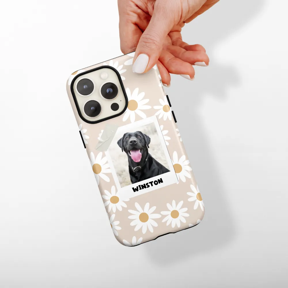 Patterned Personalised Polaroid Dog Phone Case - Upload Your Photo