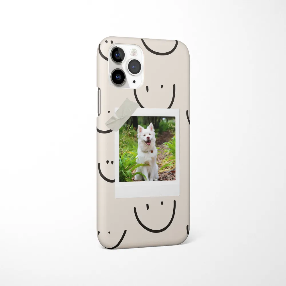 Patterned Personalised Polaroid Dog Phone Case - Upload Your Photo