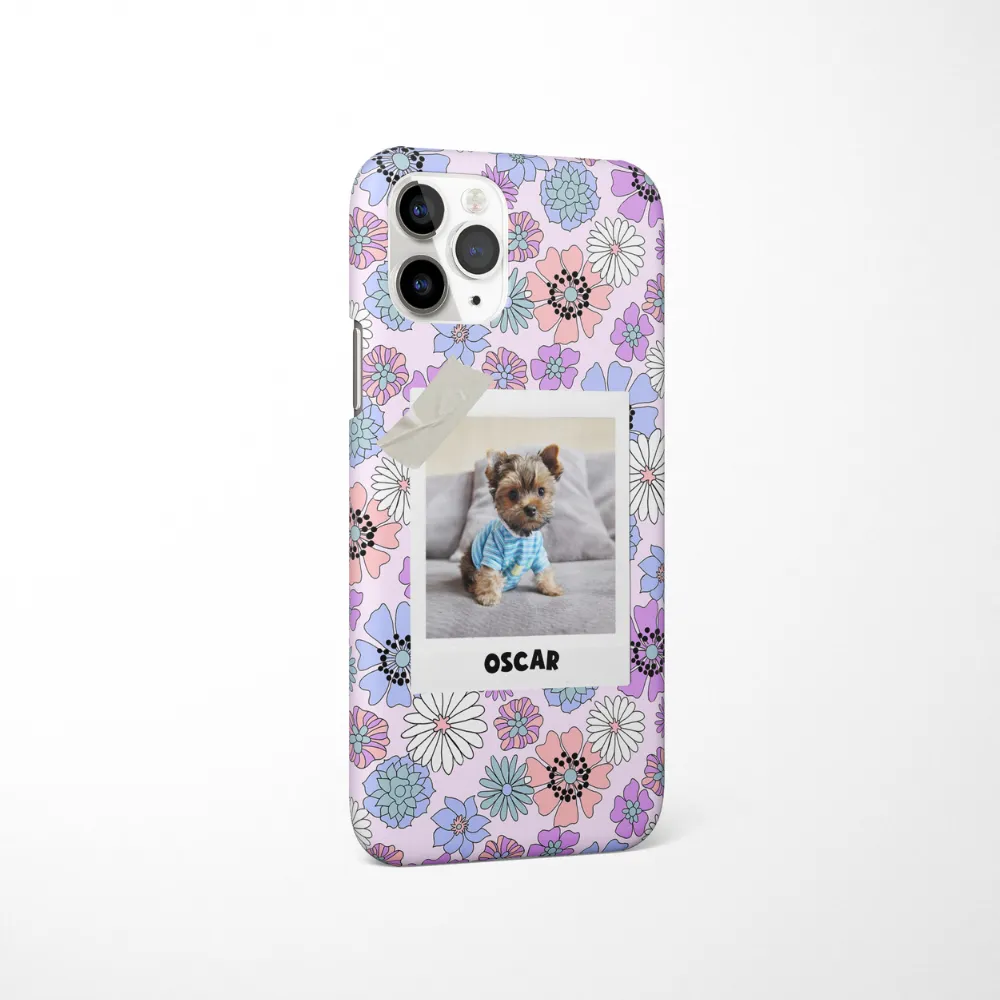 Patterned Personalised Polaroid Dog Phone Case - Upload Your Photo