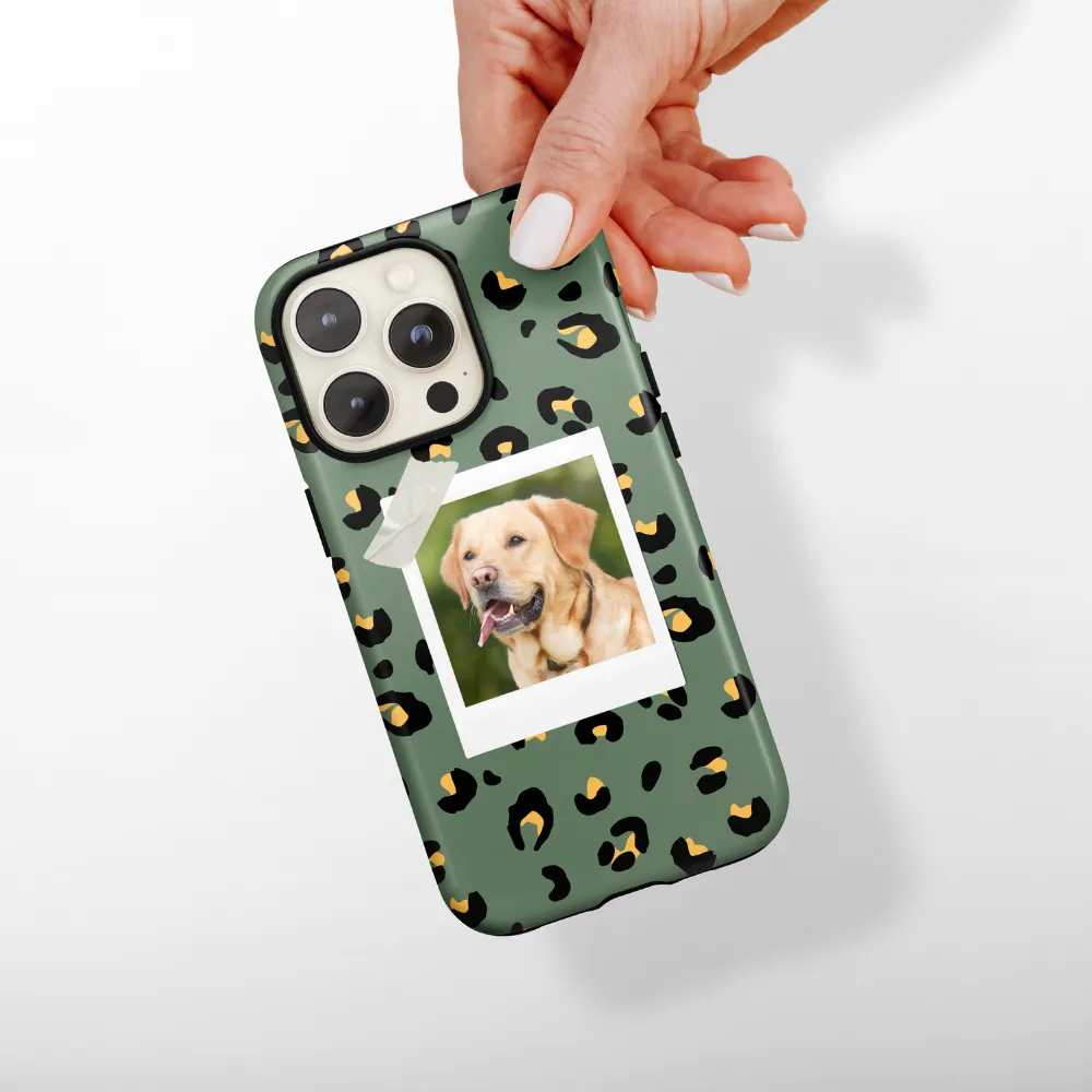 Patterned Personalised Polaroid Dog Phone Case - Upload Your Photo