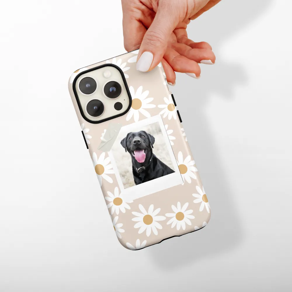 Patterned Personalised Polaroid Dog Phone Case - Upload Your Photo