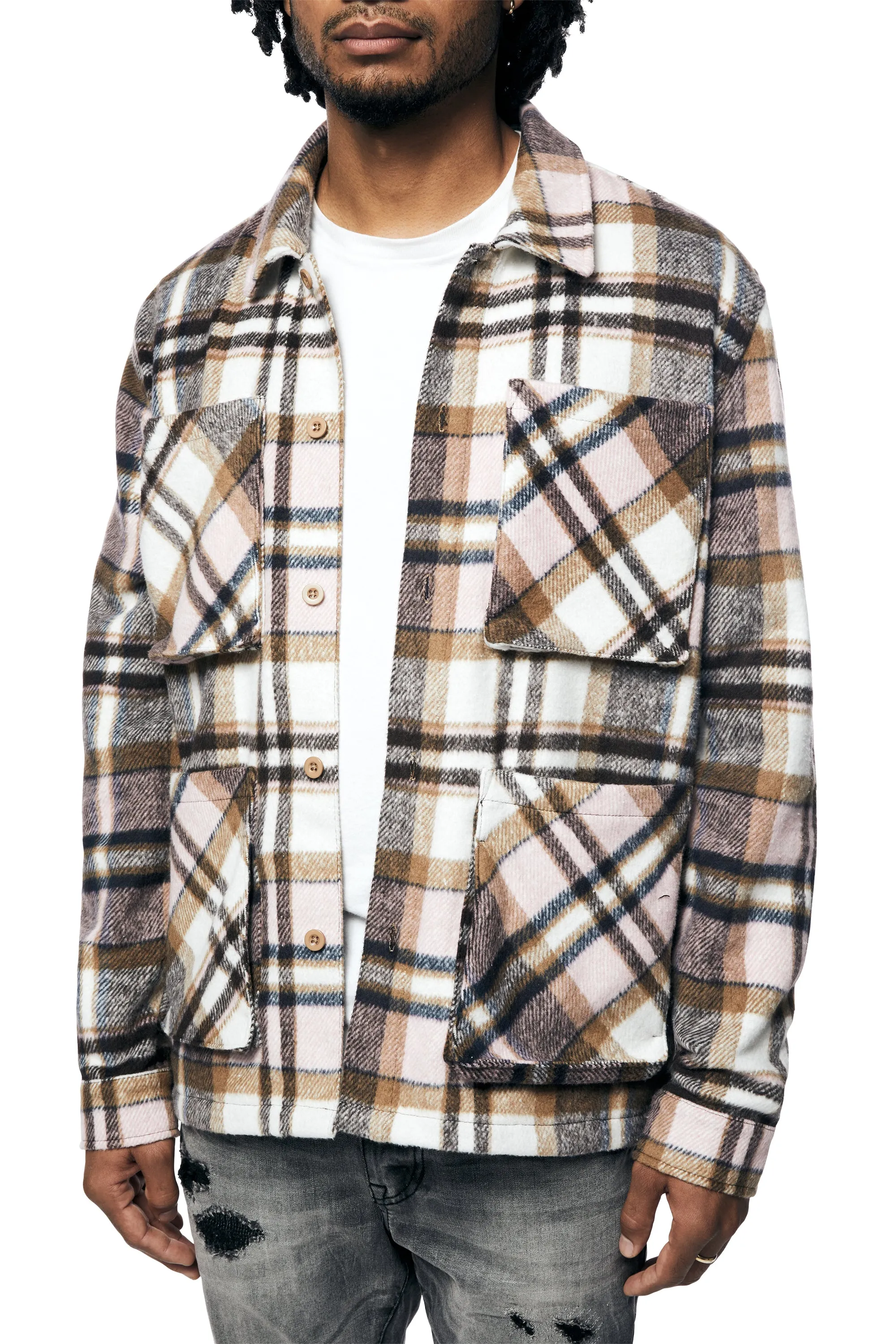 Plaid Flannel Overshirt - Himalaya