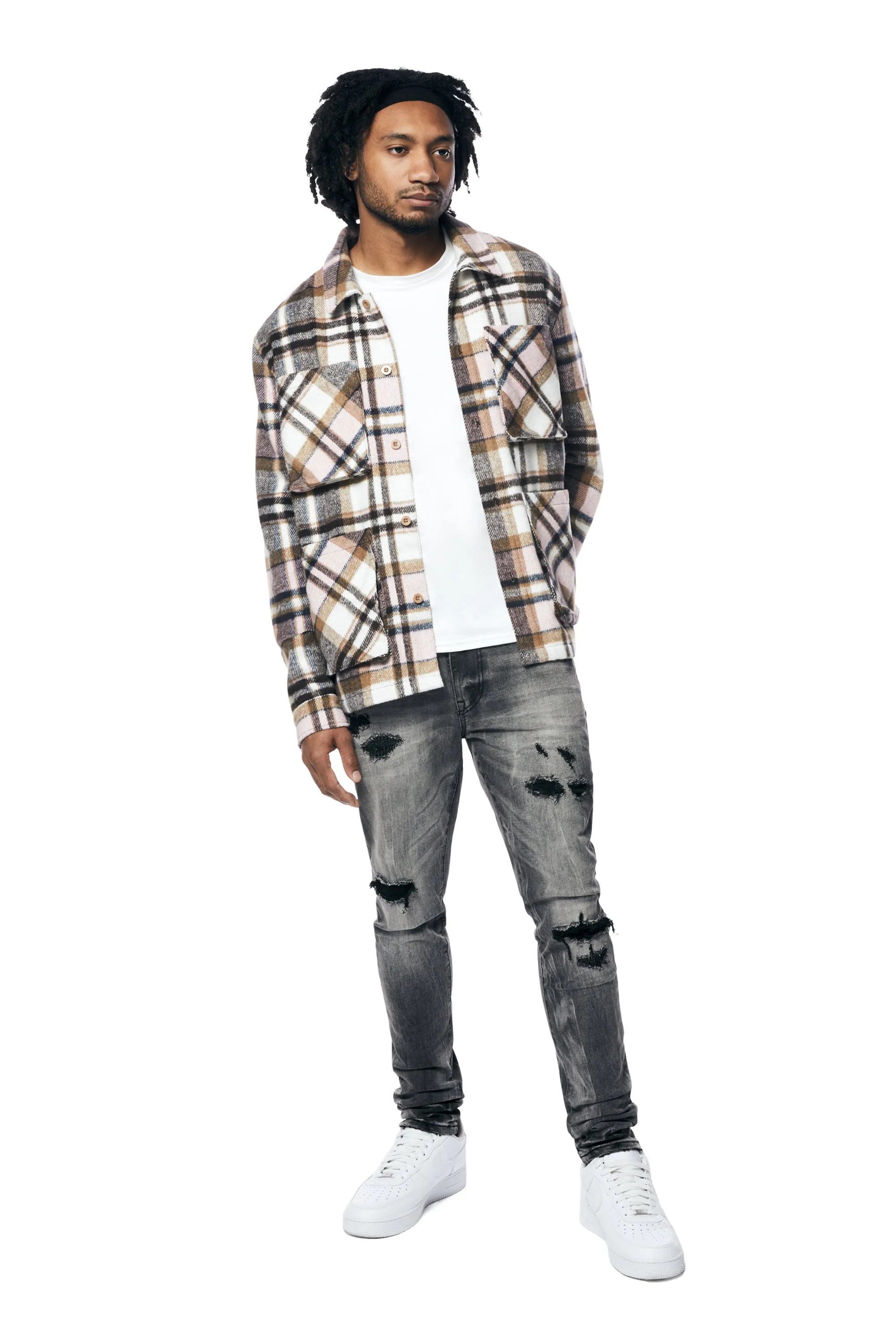 Plaid Flannel Overshirt - Himalaya