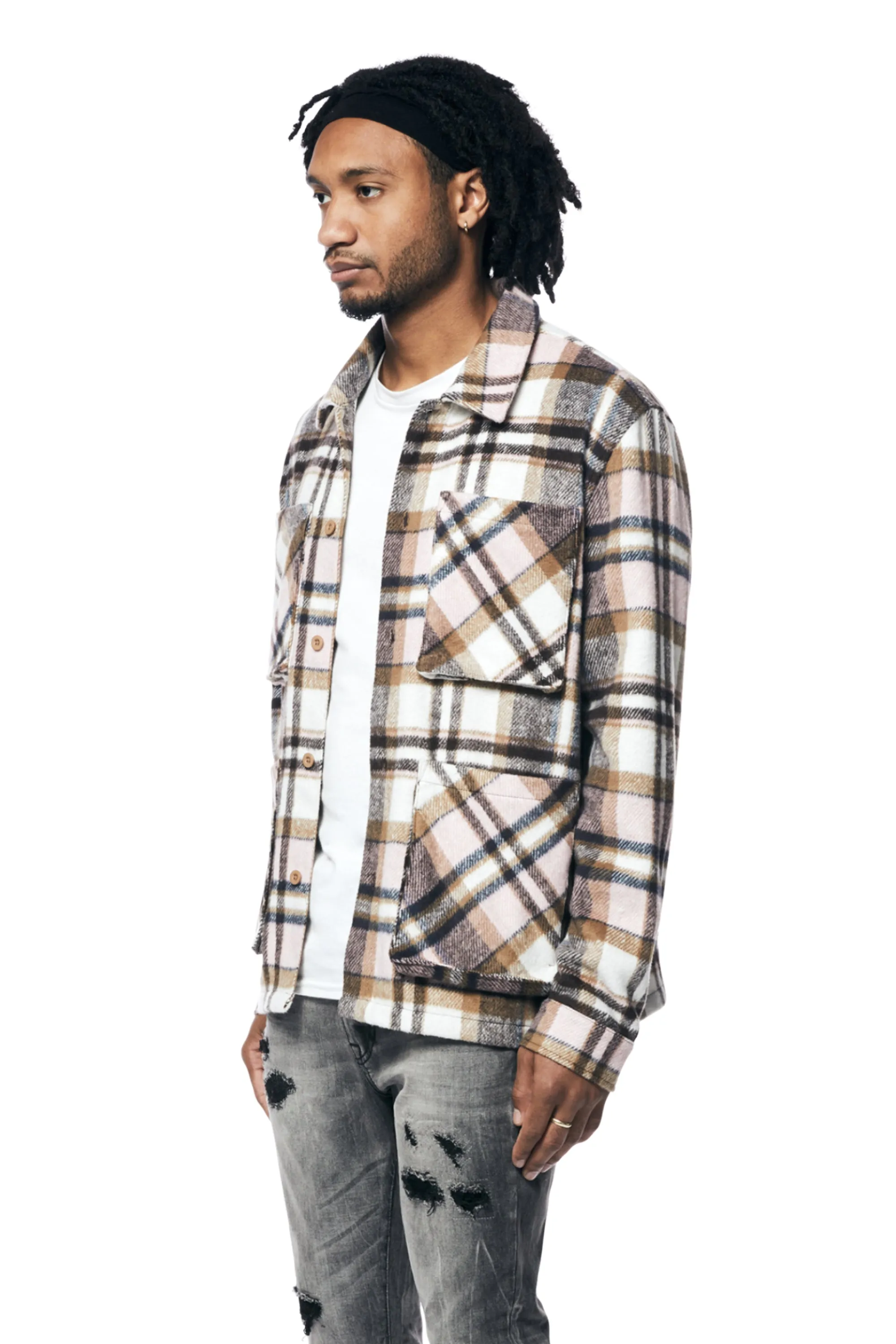 Plaid Flannel Overshirt - Himalaya