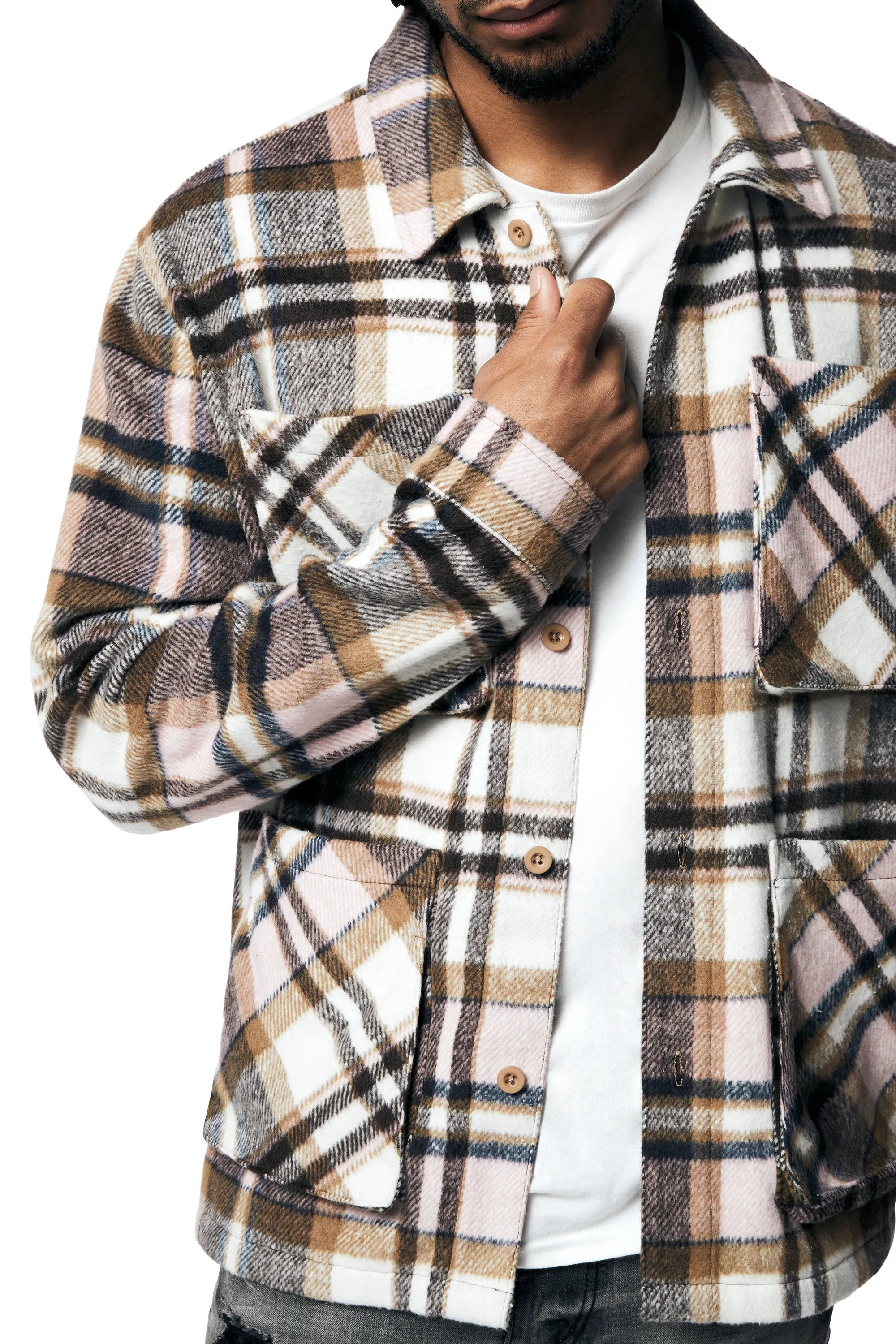 Plaid Flannel Overshirt - Himalaya