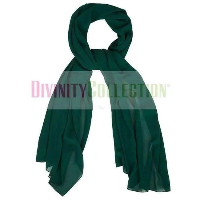 Plain Chiffon Dark Green Hijab