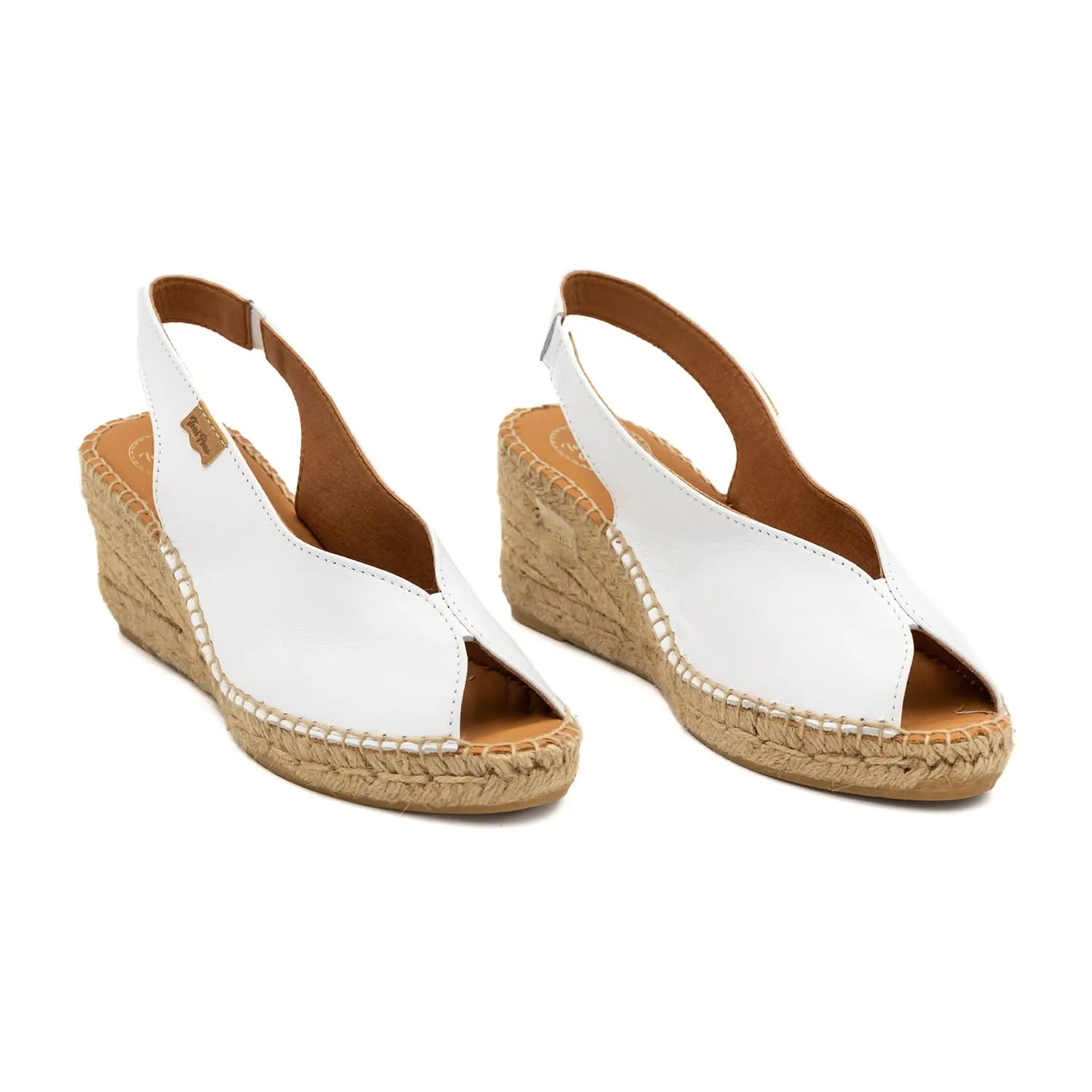 Plain Leather Wedges For Women - Laila-P