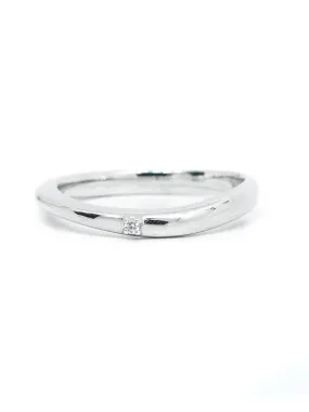 Plain Silver Solitaire Band Ring