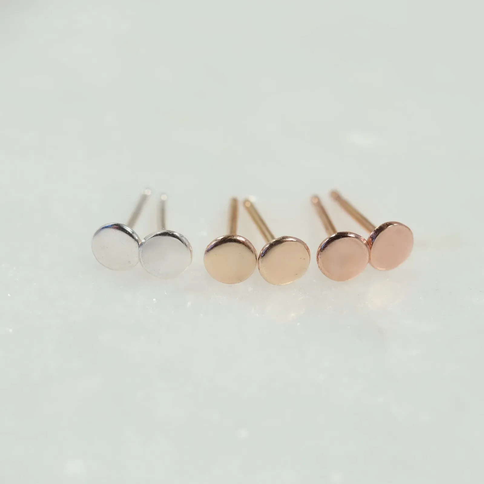 Post Earring Plain Disk 3mm Choose Your Metal