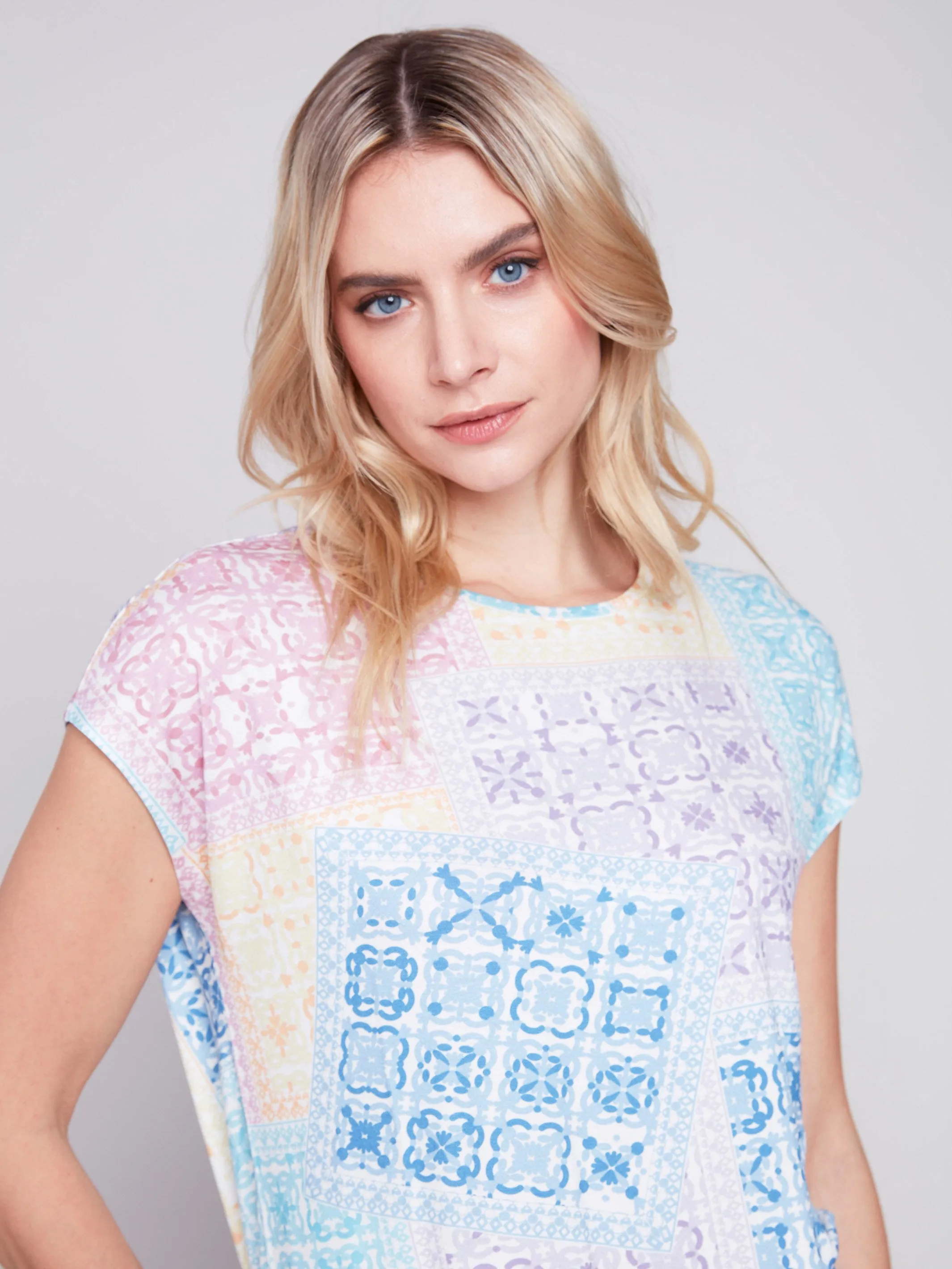 Printed Knit Top - Bandana