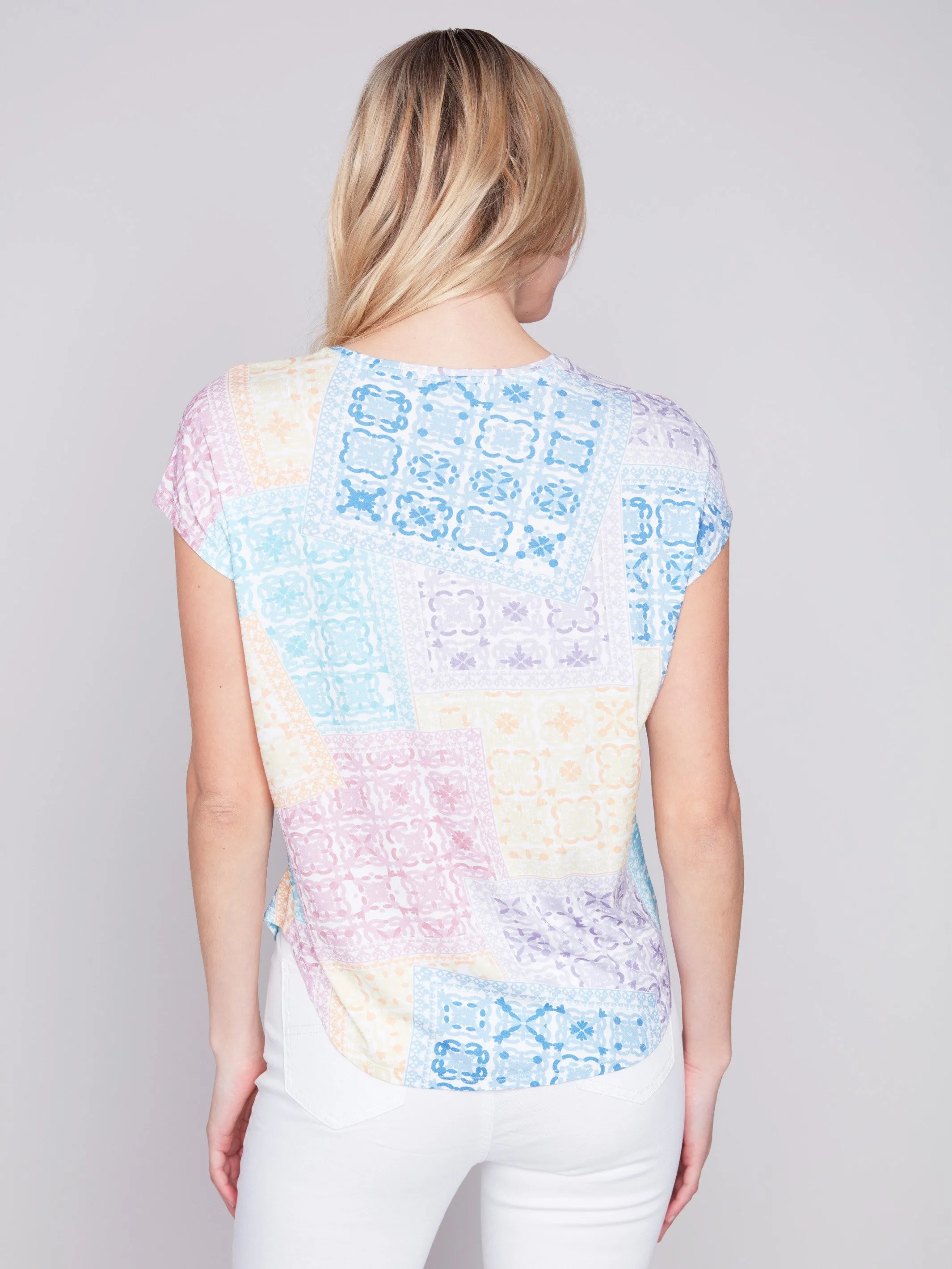 Printed Knit Top - Bandana