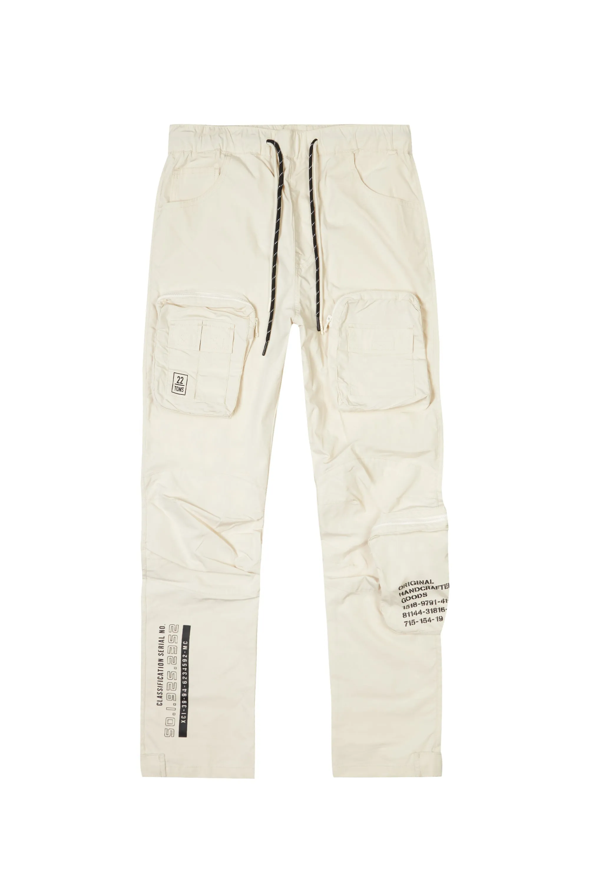 Printed Utility Windbreaker Joggers - Oatmeal