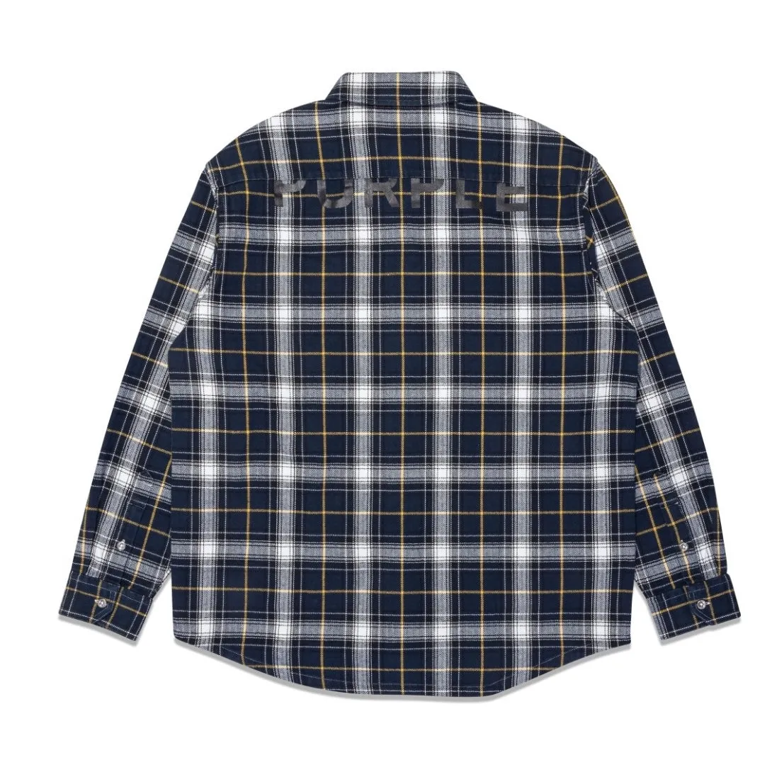 Purple Brand Plaid Flannel Black Shirt