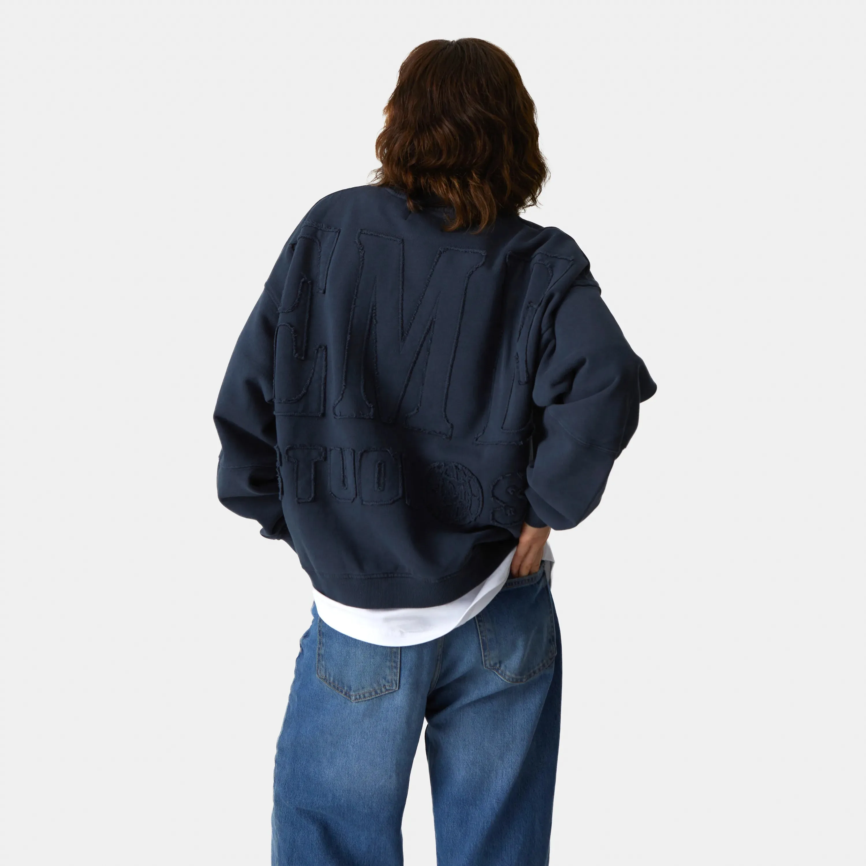 Puzzle Navy Oversized Crewneck