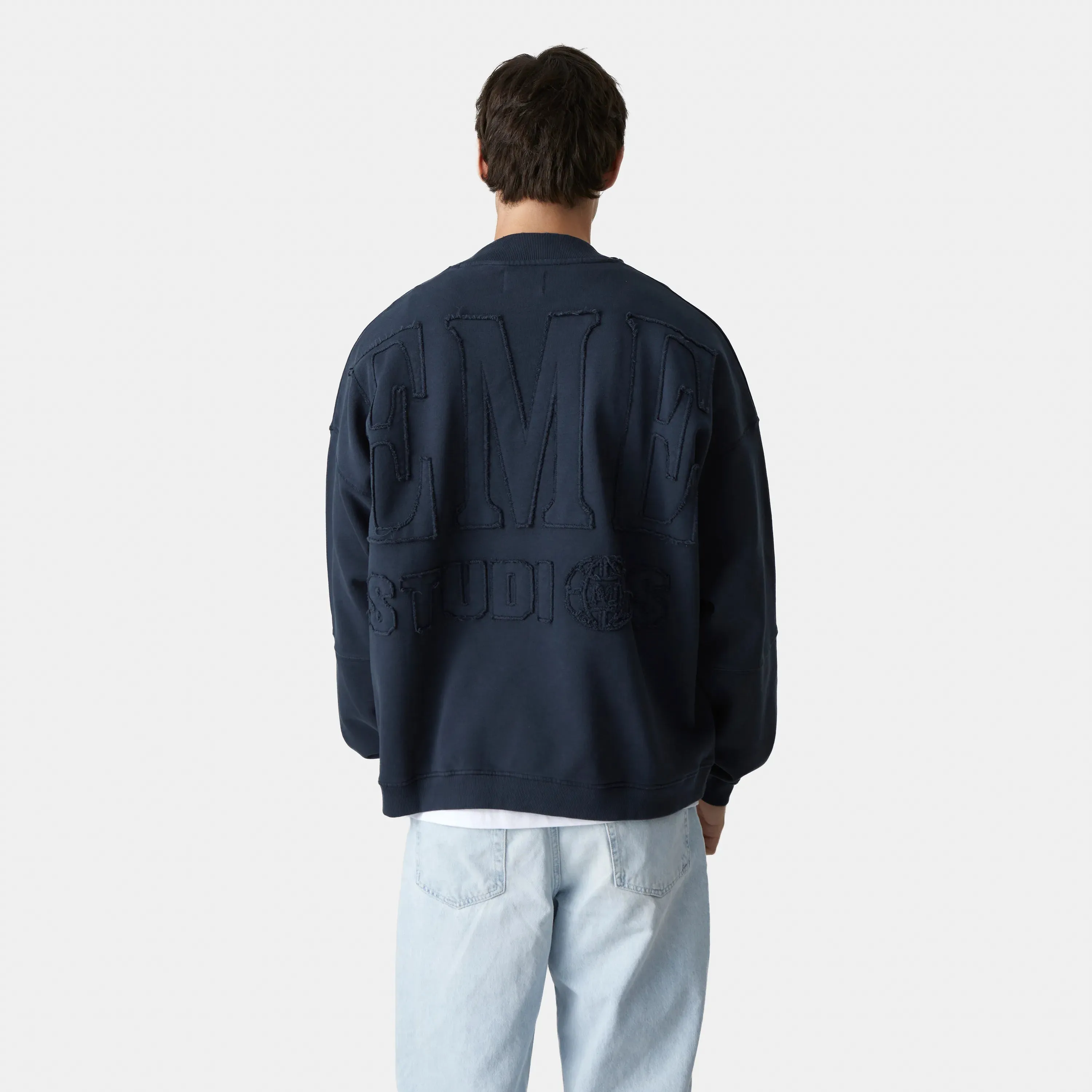 Puzzle Navy Oversized Crewneck