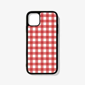 Red Plaid Glass Case