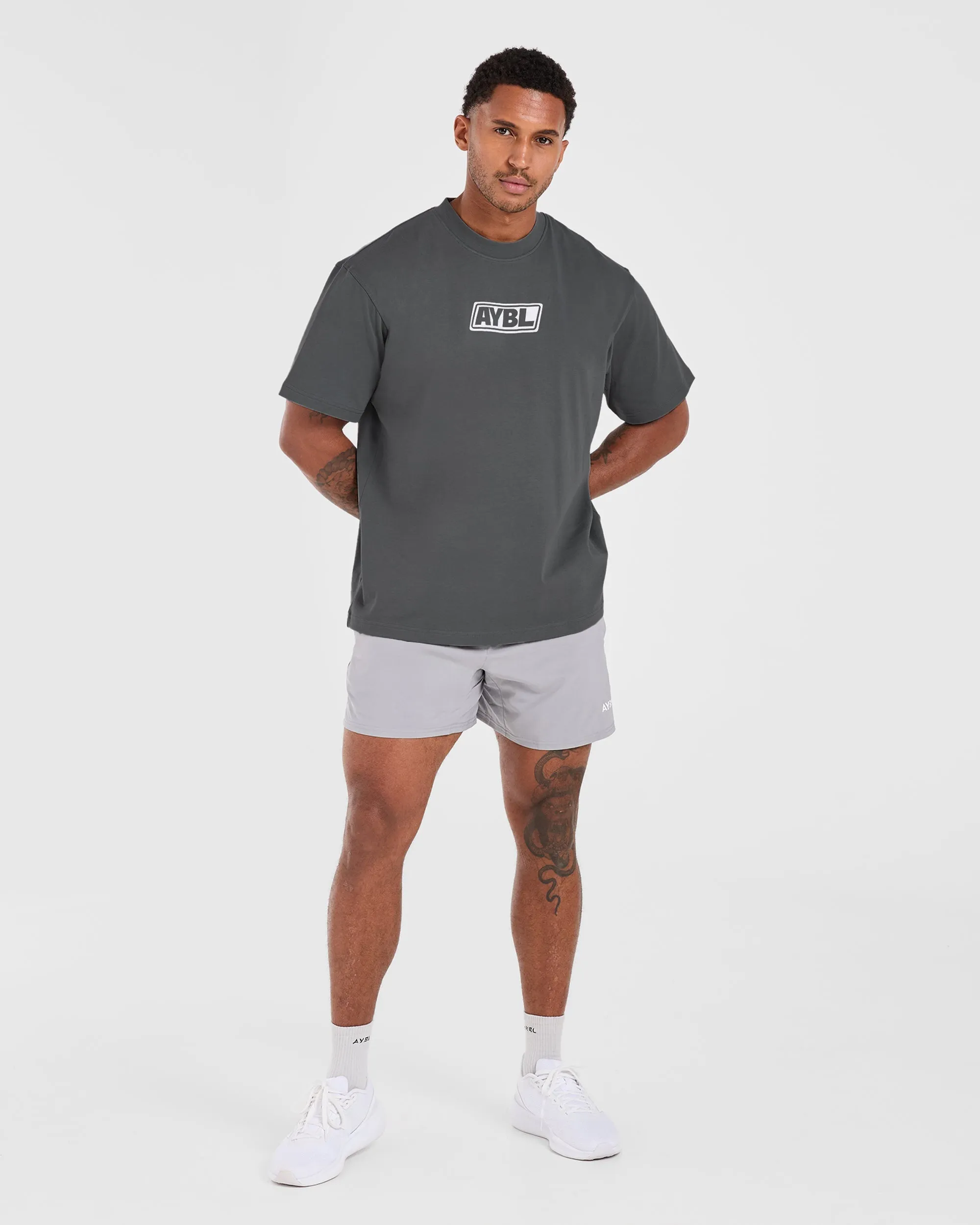 Retro Oversized T Shirt - Steel