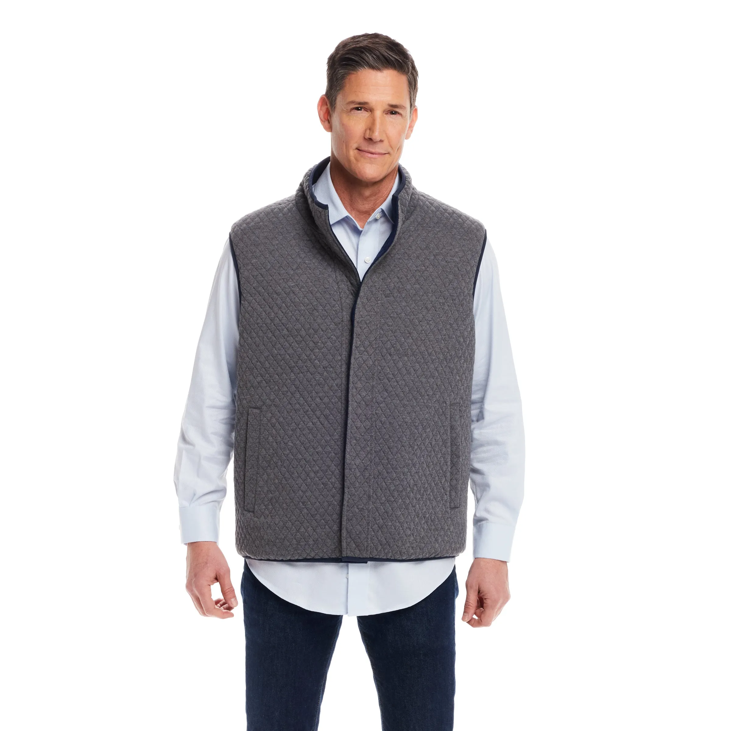 Reversible Diamond Quilted Magnetic Front Button Vest