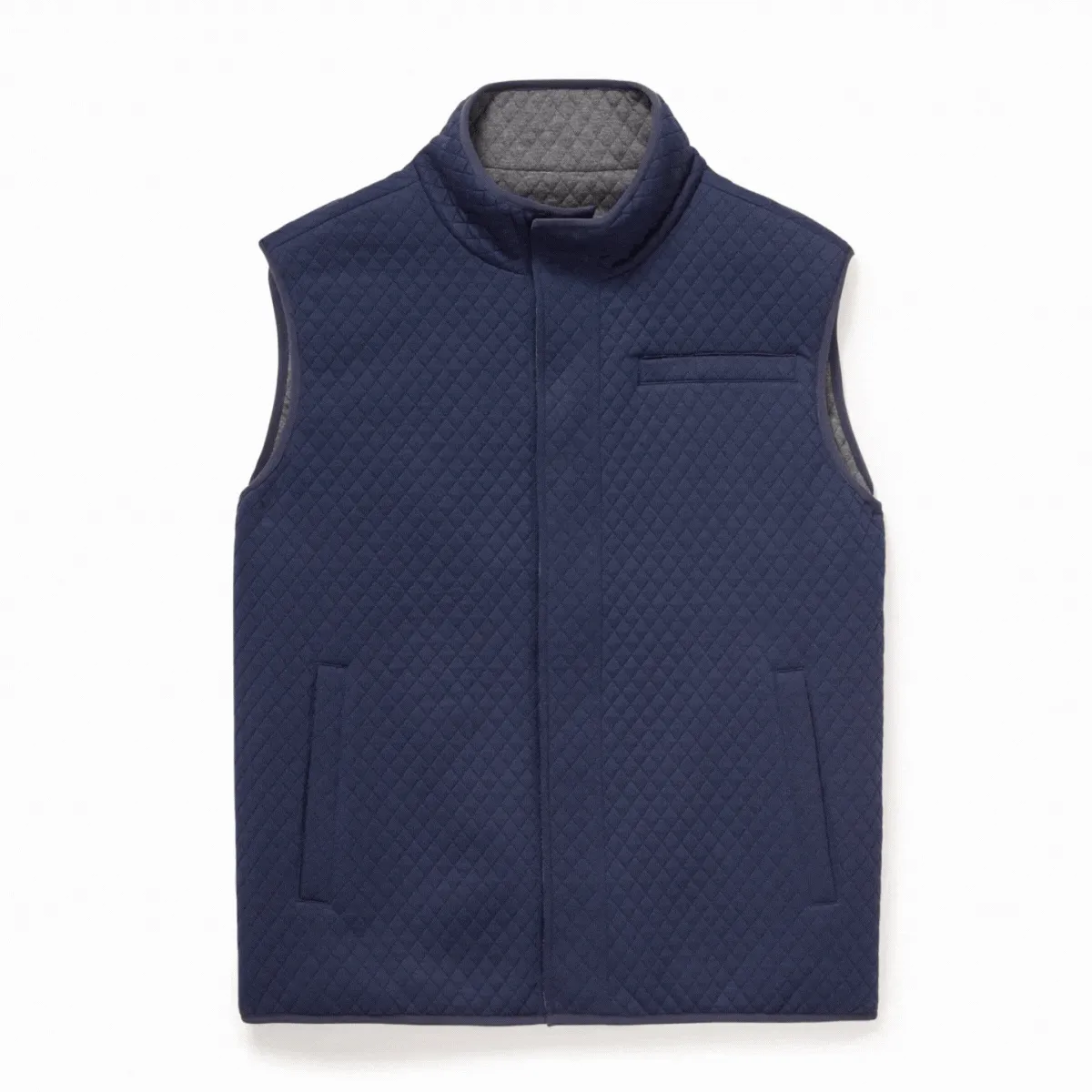 Reversible Diamond Quilted Magnetic Front Button Vest