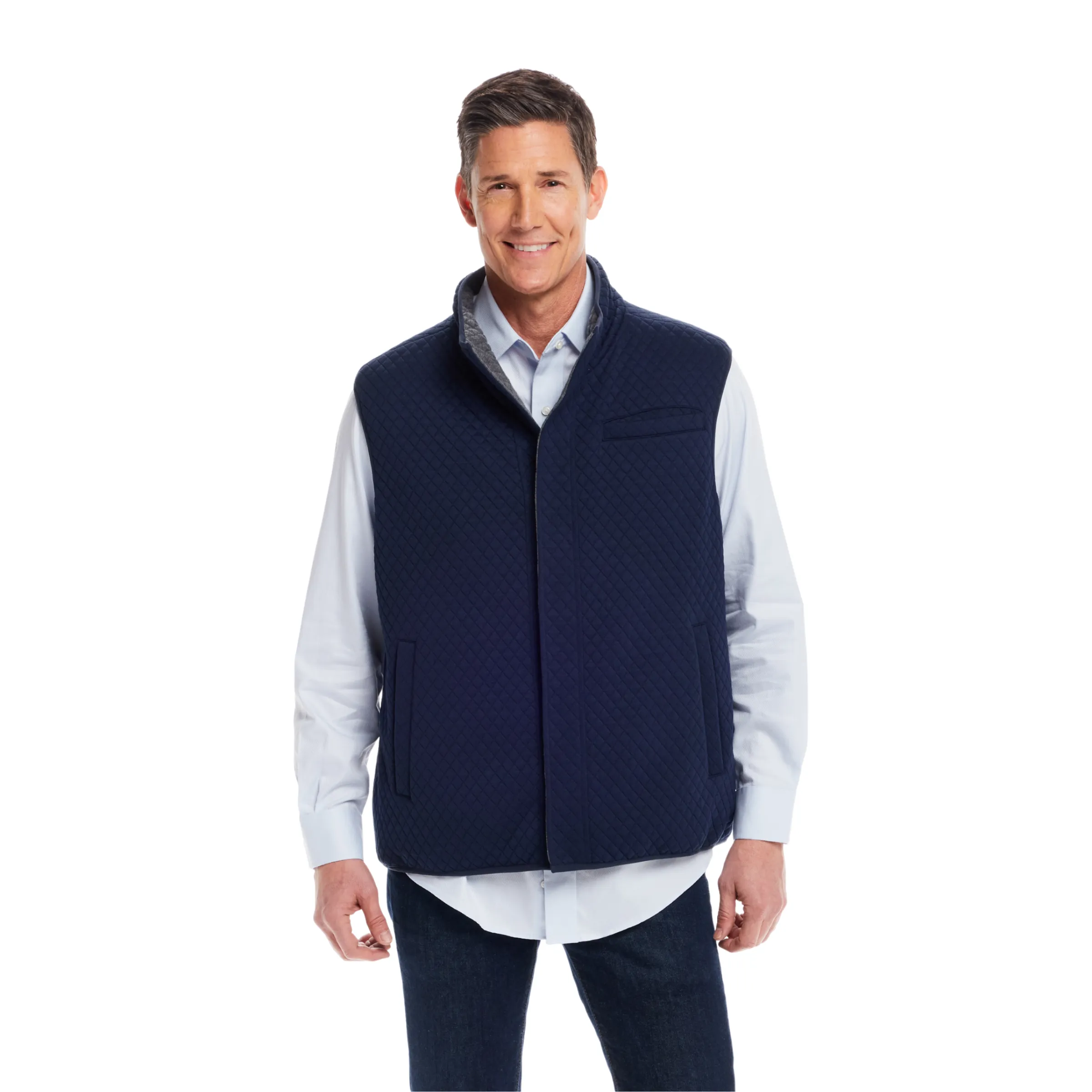 Reversible Diamond Quilted Magnetic Front Button Vest