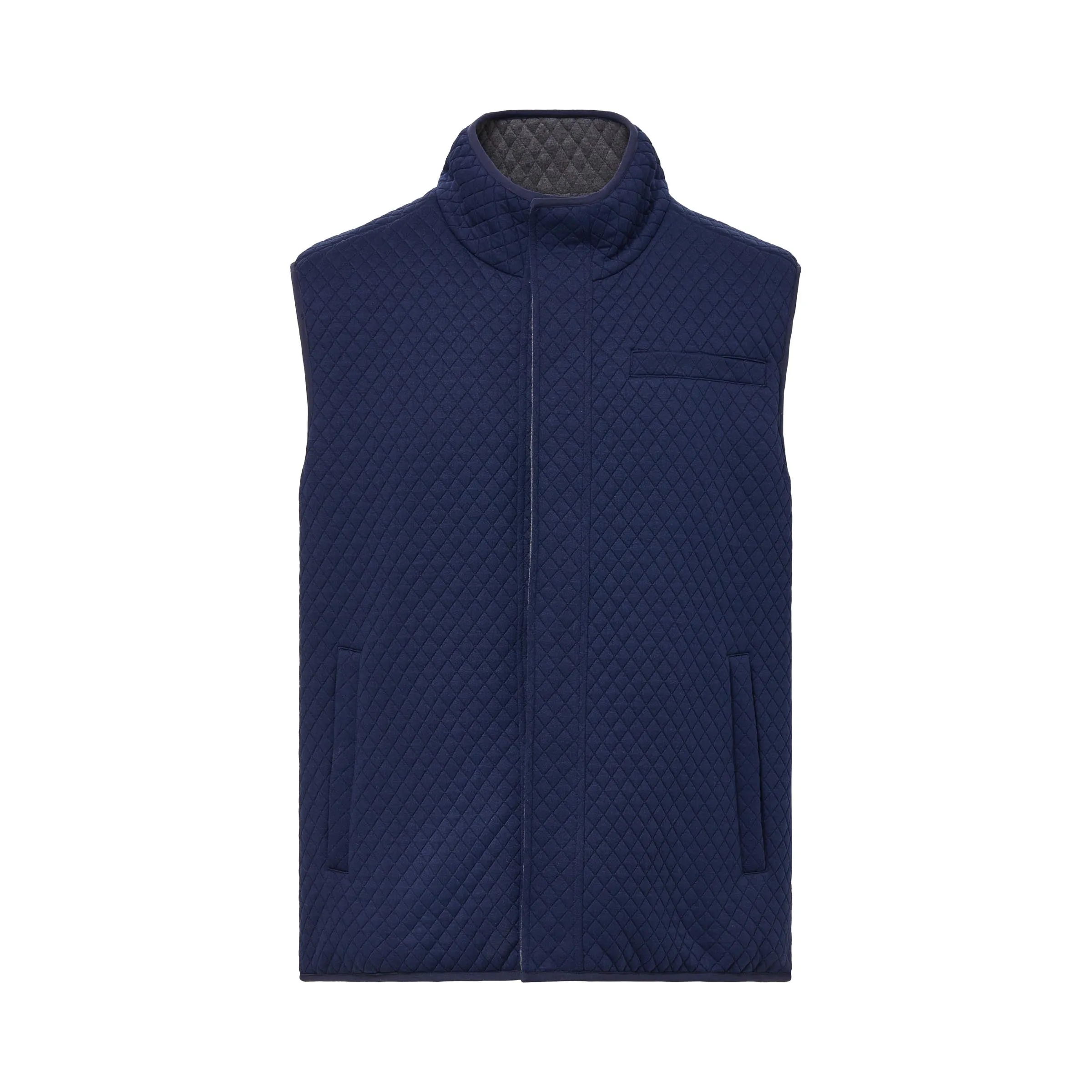 Reversible Diamond Quilted Magnetic Front Button Vest