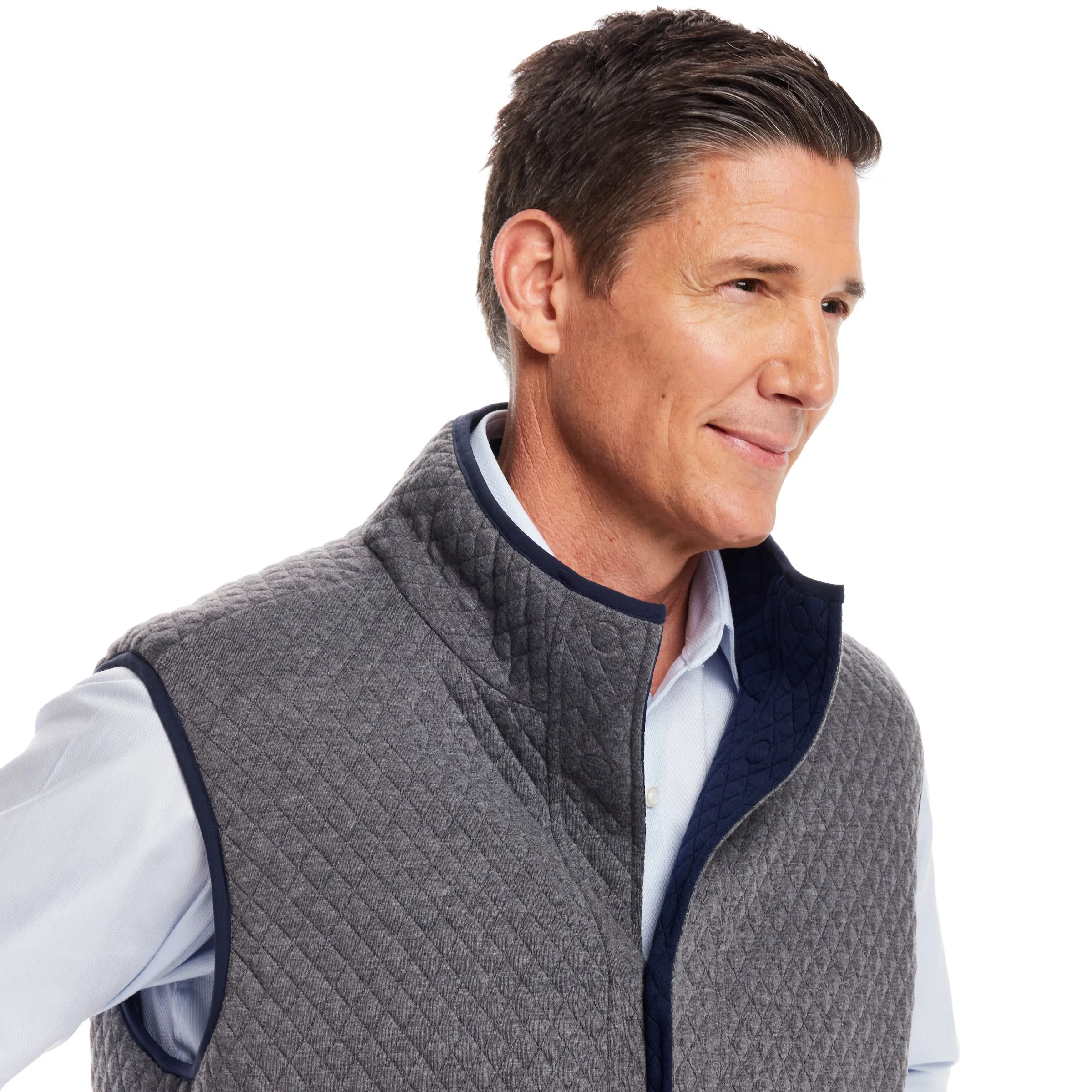 Reversible Diamond Quilted Magnetic Front Button Vest