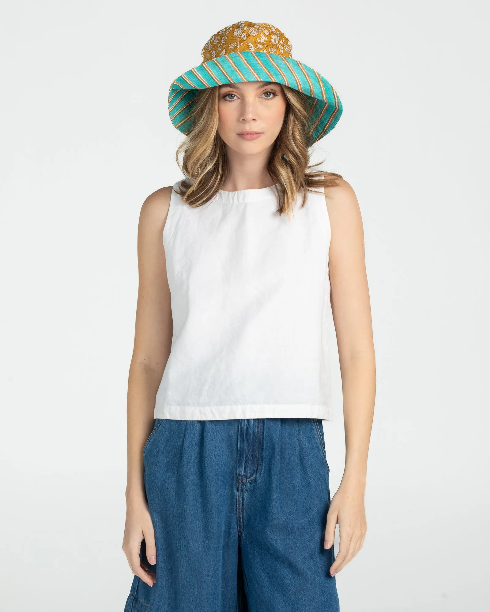 Reversible Wide Brim Bucket Hat - Tansy Zetta