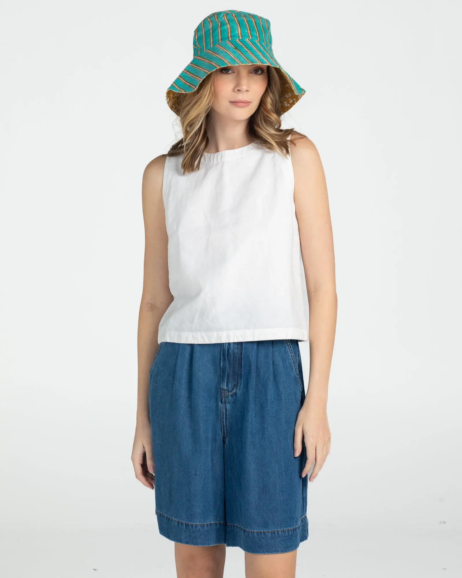 Reversible Wide Brim Bucket Hat - Tansy Zetta