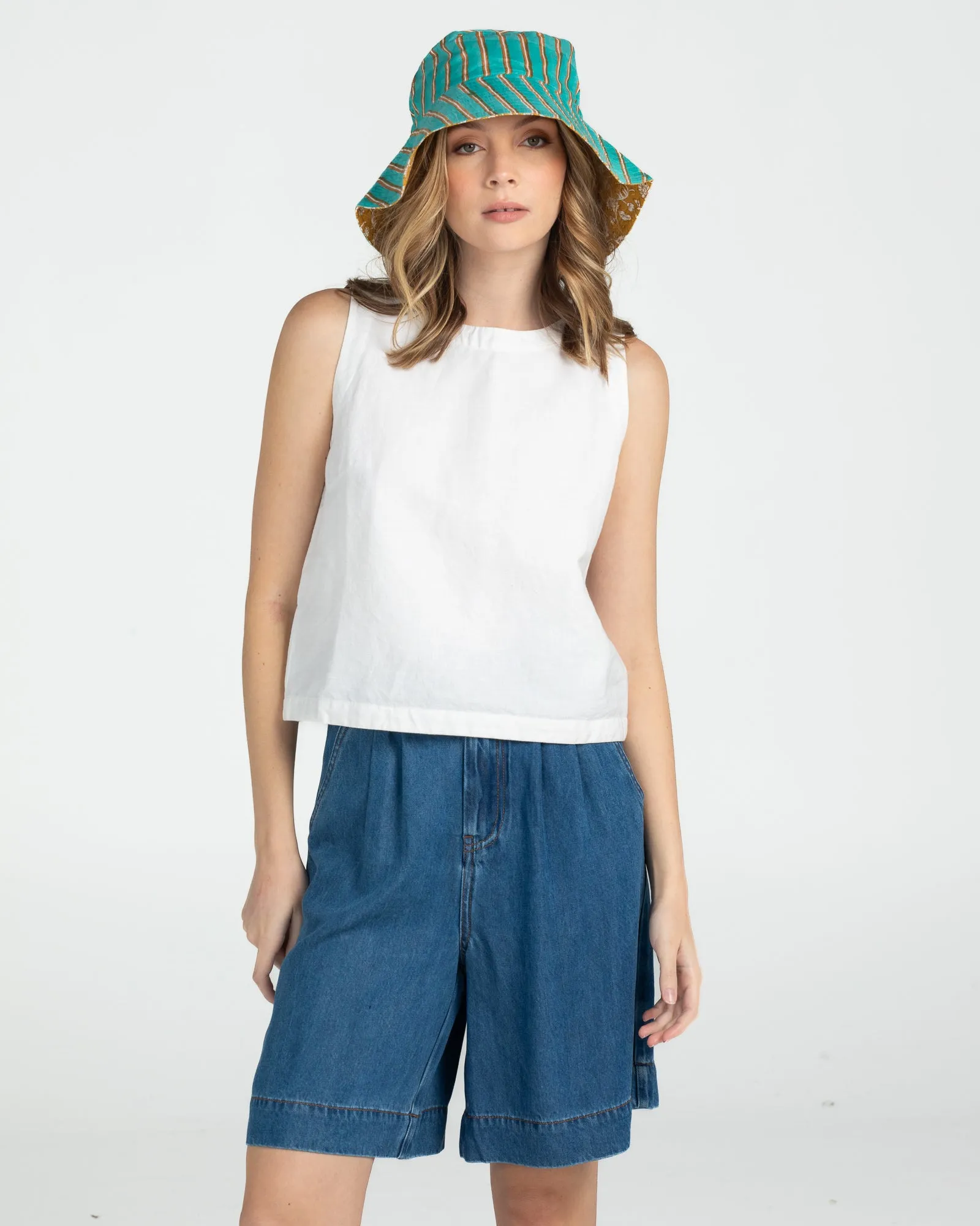 Reversible Wide Brim Bucket Hat - Tansy Zetta