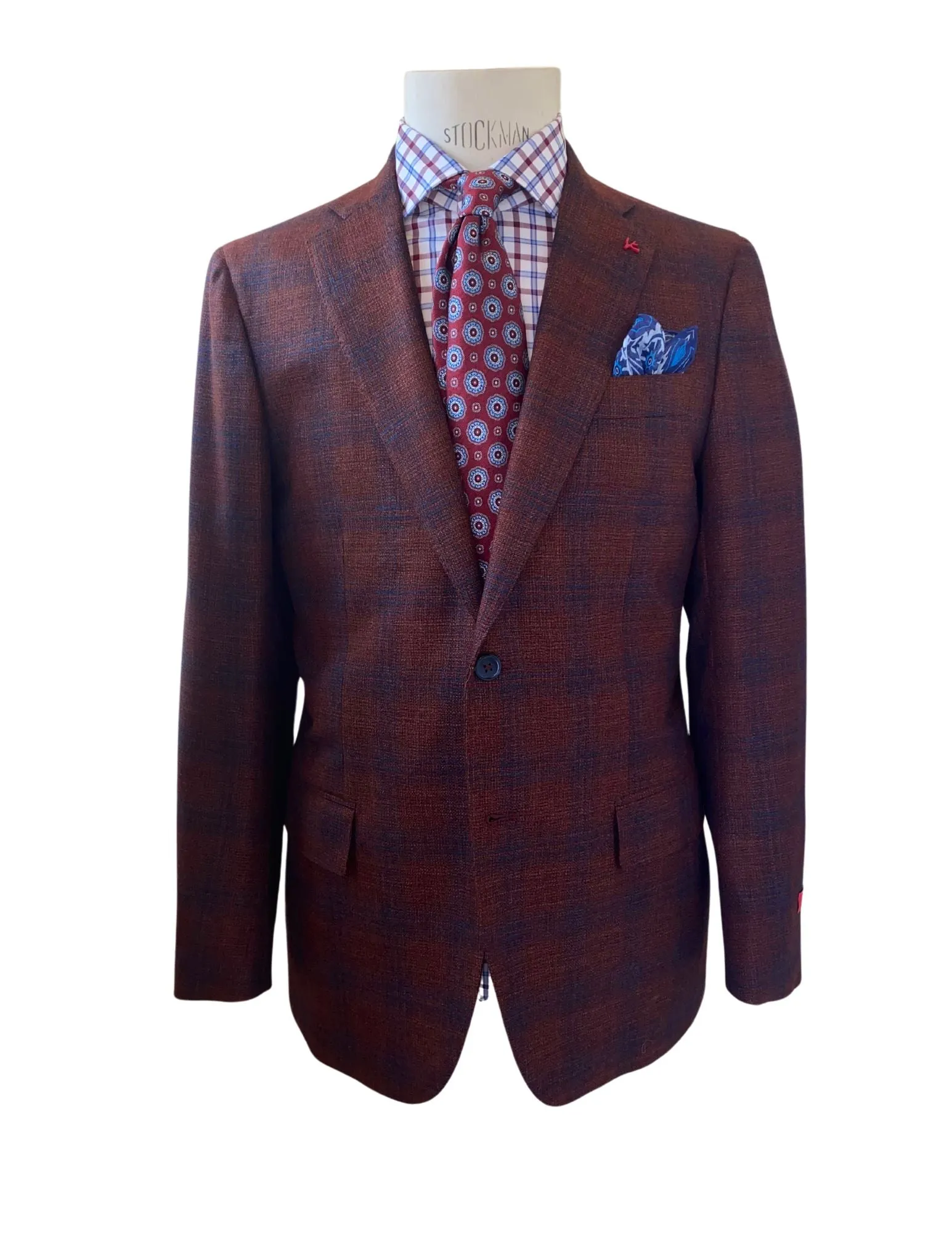 Rust and Navy Plaid Sportcoat