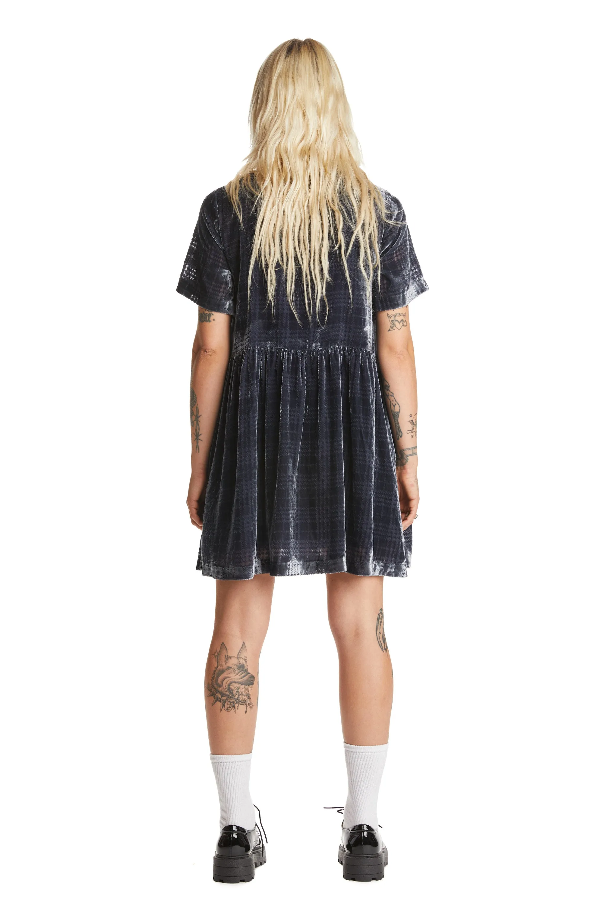 Sheer Check Shirt Dress