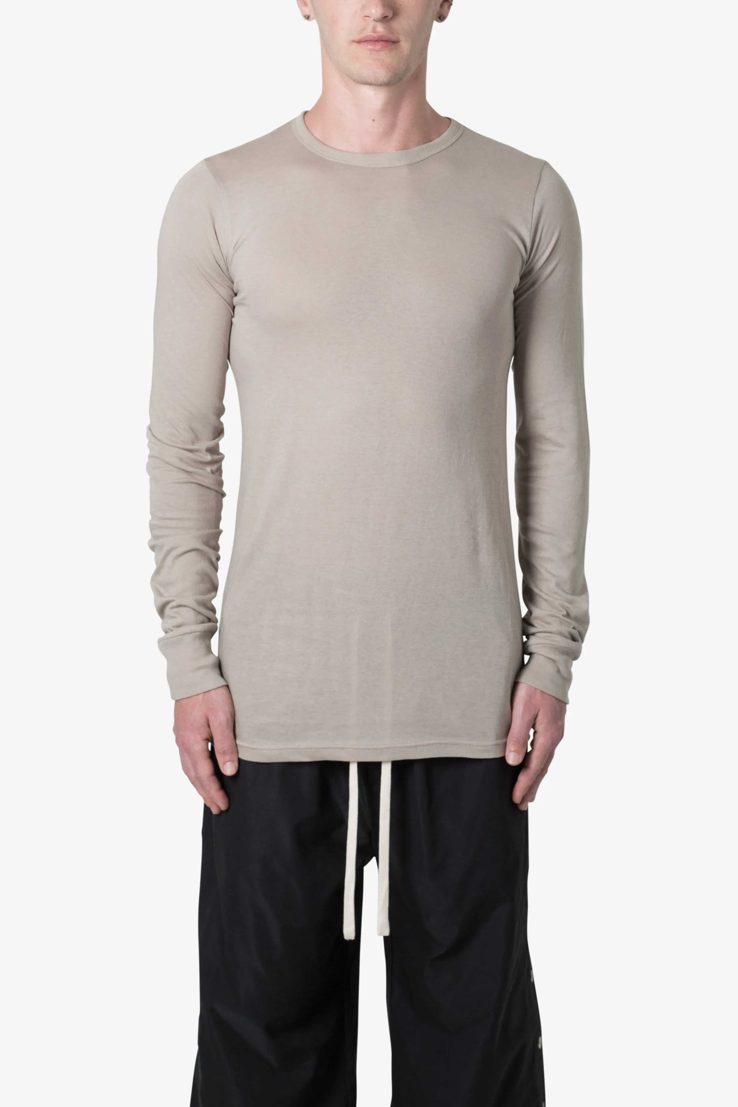 Sheer Knit Jersey L/S Tee - Bone