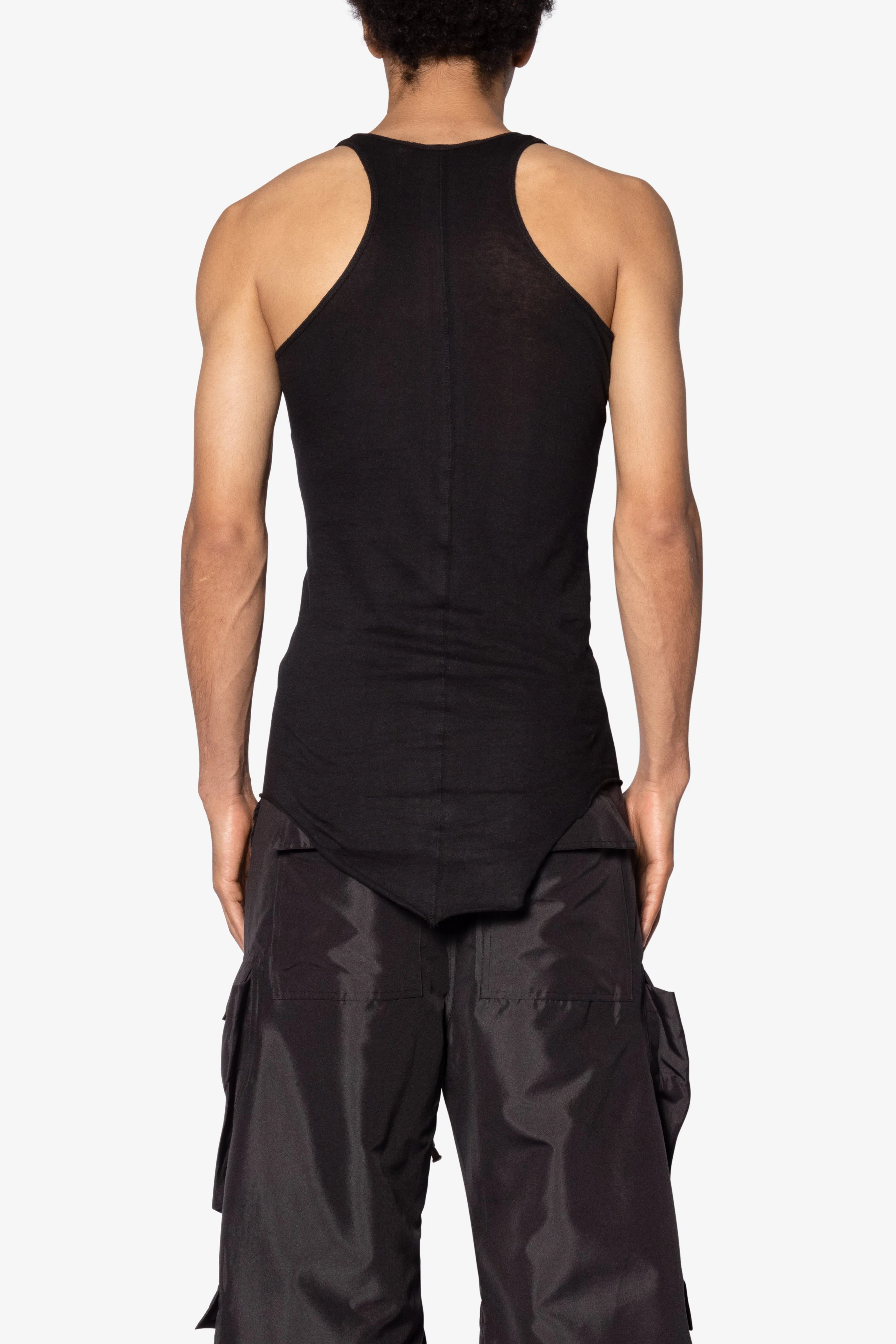 Sheer Knit Racer Tank - Black