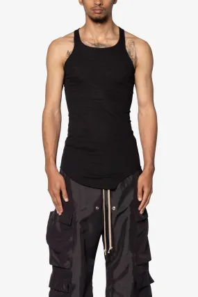 Sheer Knit Racer Tank - Black