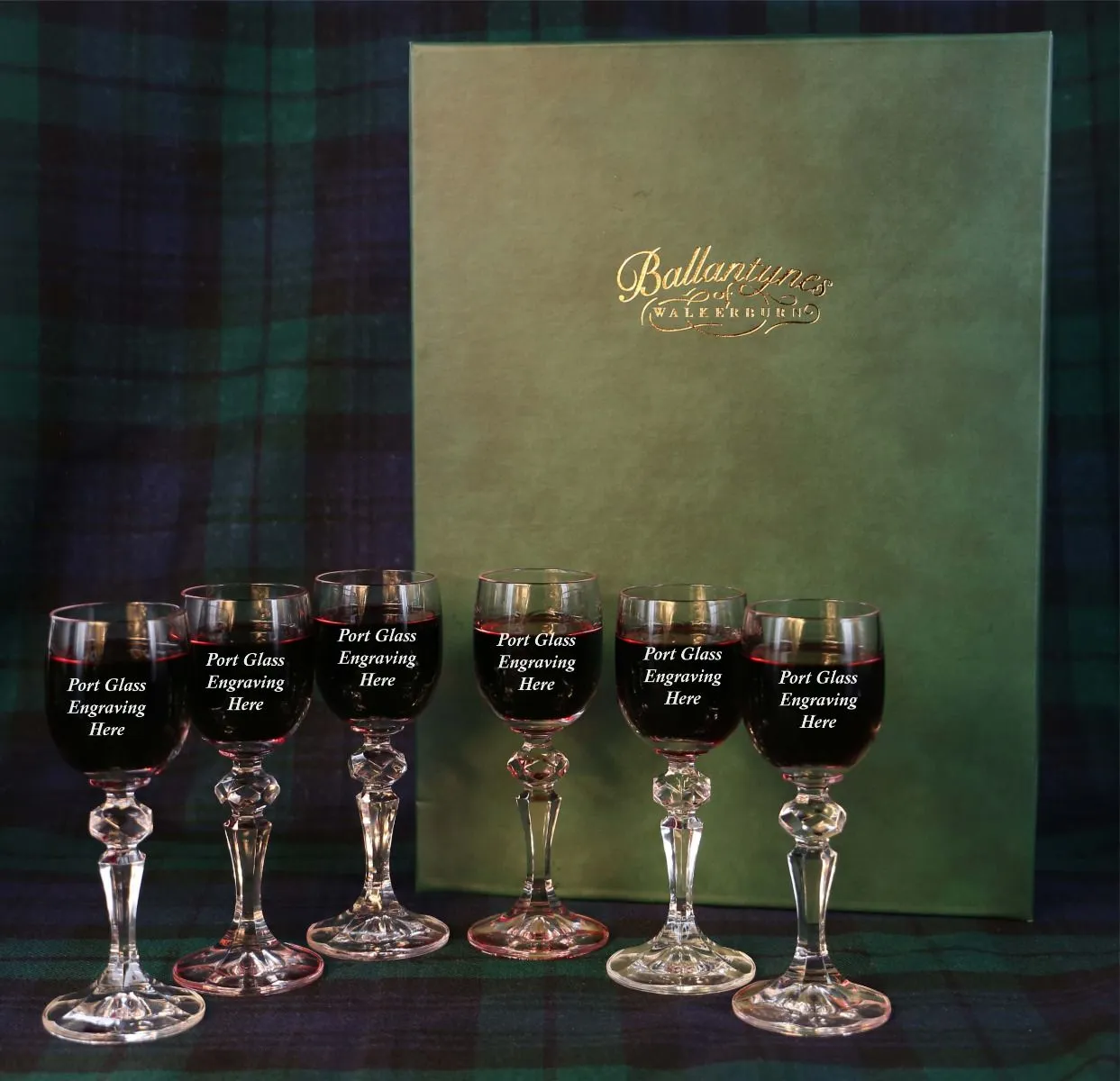 Six Plain Style Port Glasses, Engraved