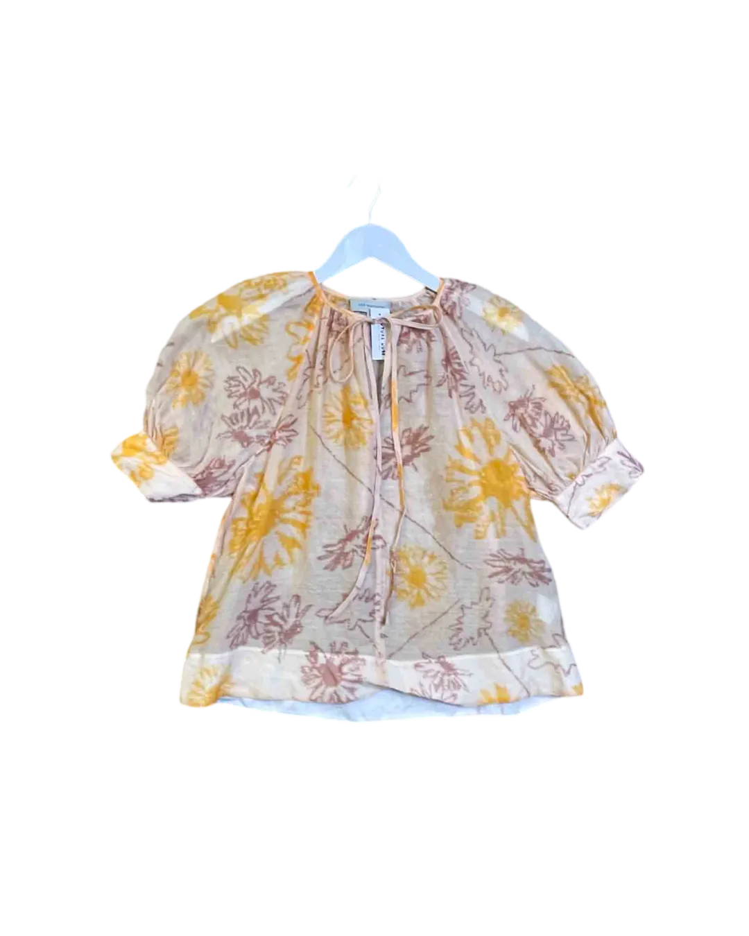 Size 0 (6) - Lee Mathews Sheer Floral Top