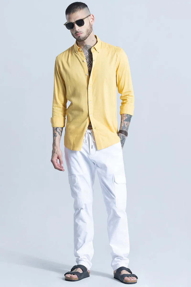 Sleek Style Plain Yellow Shirt