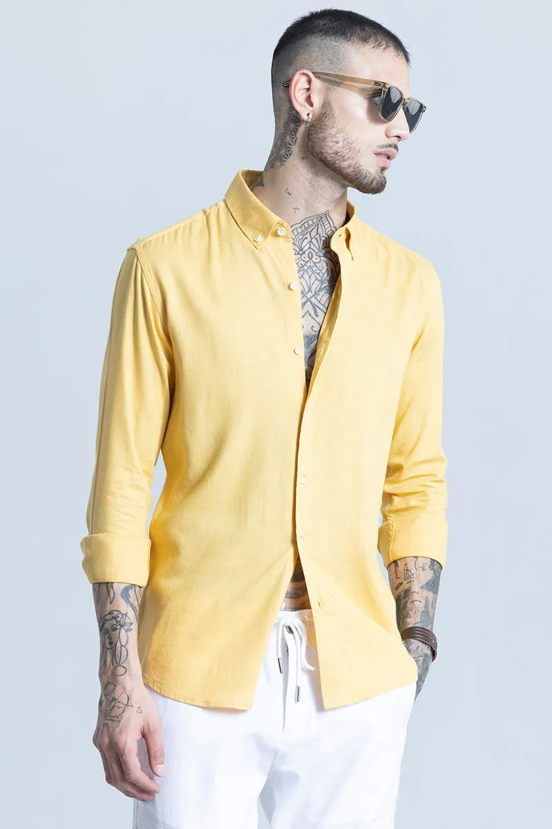 Sleek Style Plain Yellow Shirt