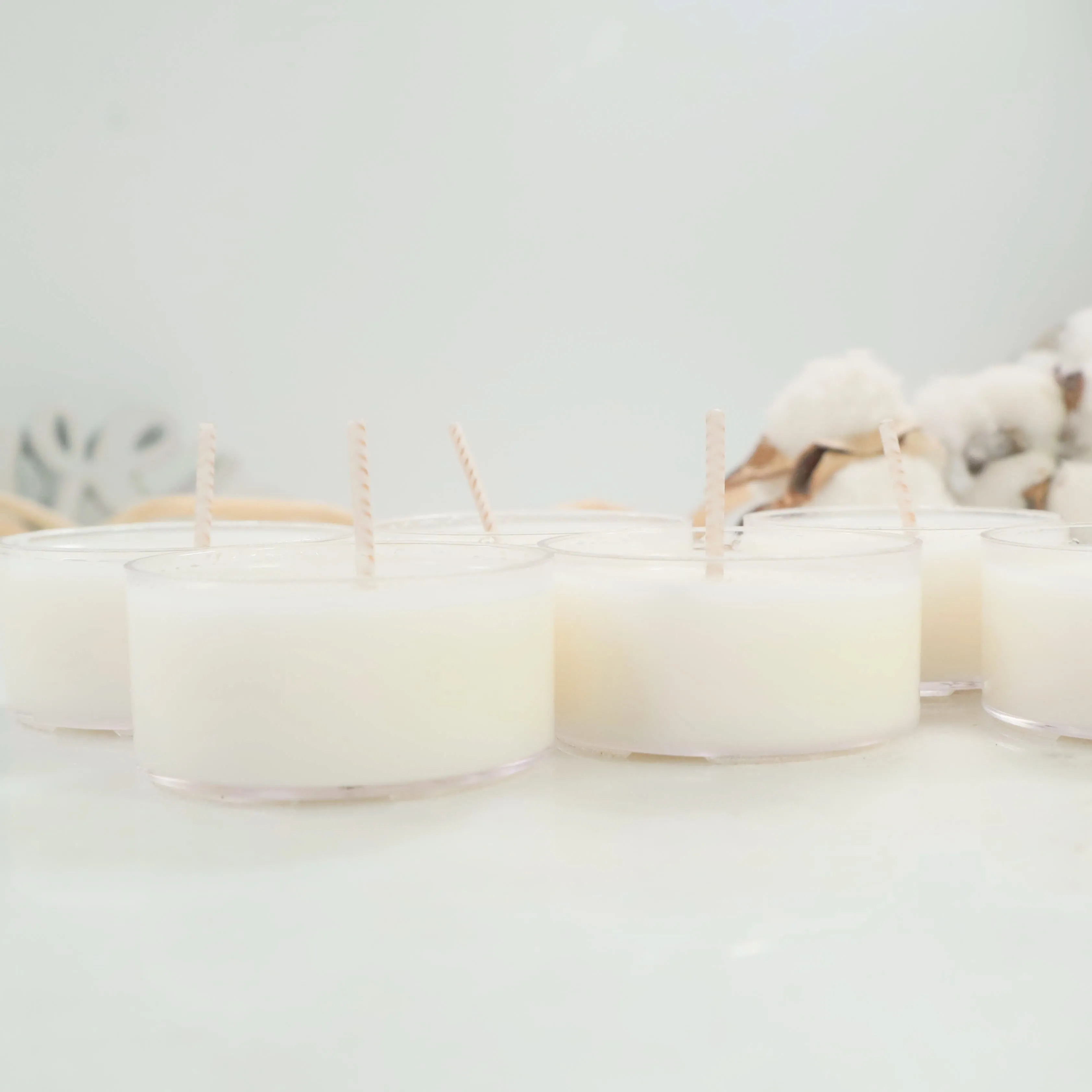 Soy Tea Lights Plain White Unscented, No Dye