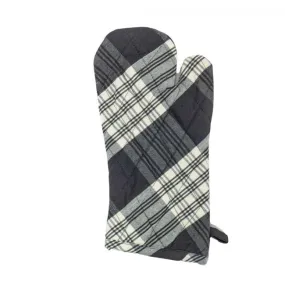 STONE GREY PLAID OVEN MITTEN