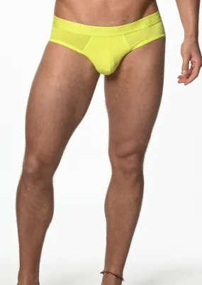 Stripe Sheer Low Rise Brief (Neon Yellow)