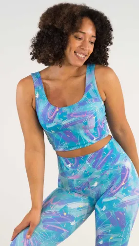 Teal/Salmon Scribbles Top - Reversible